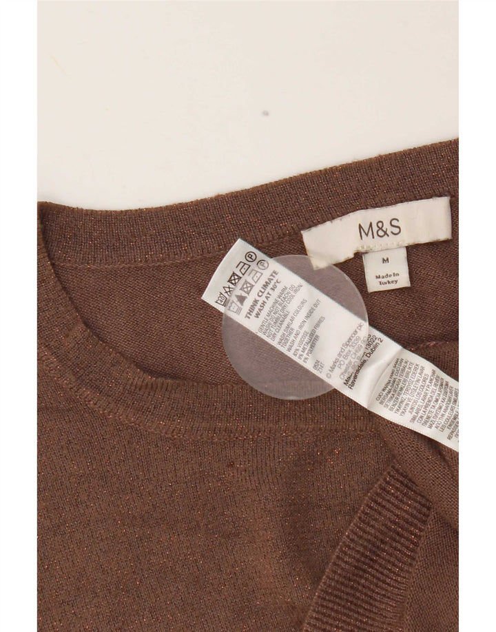 Marks & Spencer Damen-Pullover mit U-Boot-Ausschnitt, UK 14, Mittelbraun