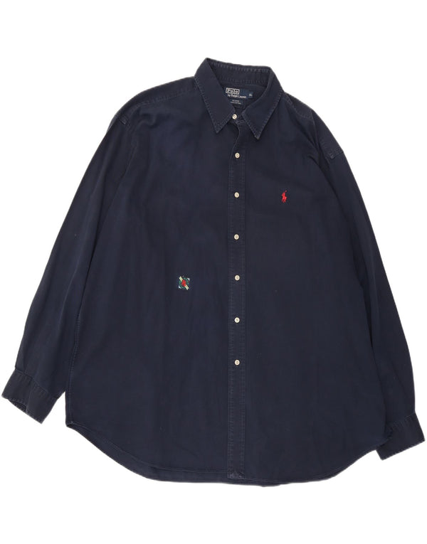 Polo Ralph Lauren Mens Blake Loose Fit Shirt XL Navy Blue Cotton