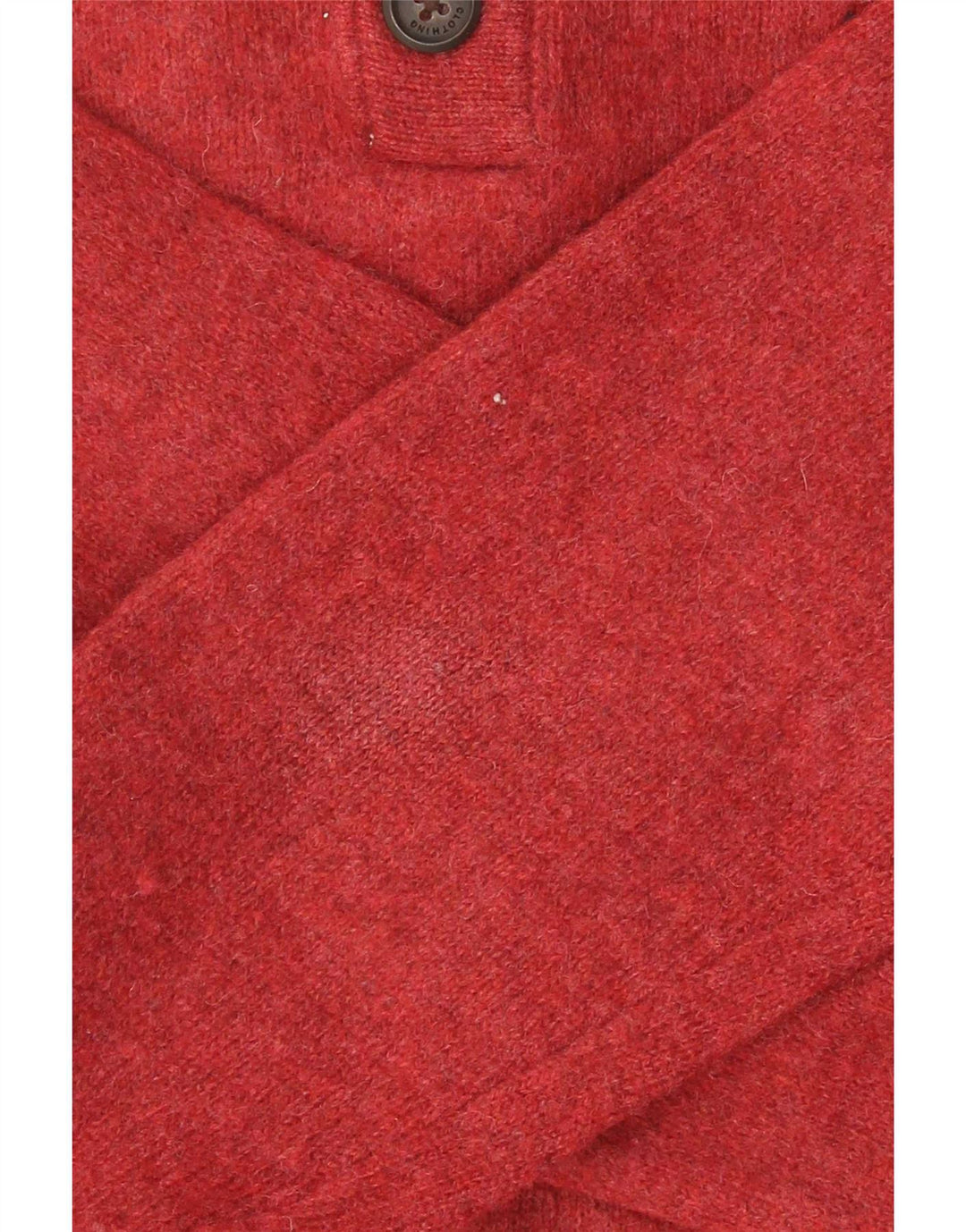 Crew Clothing Herren-Pullover mit Knopfkragen, Größe L, rote Lammwolle