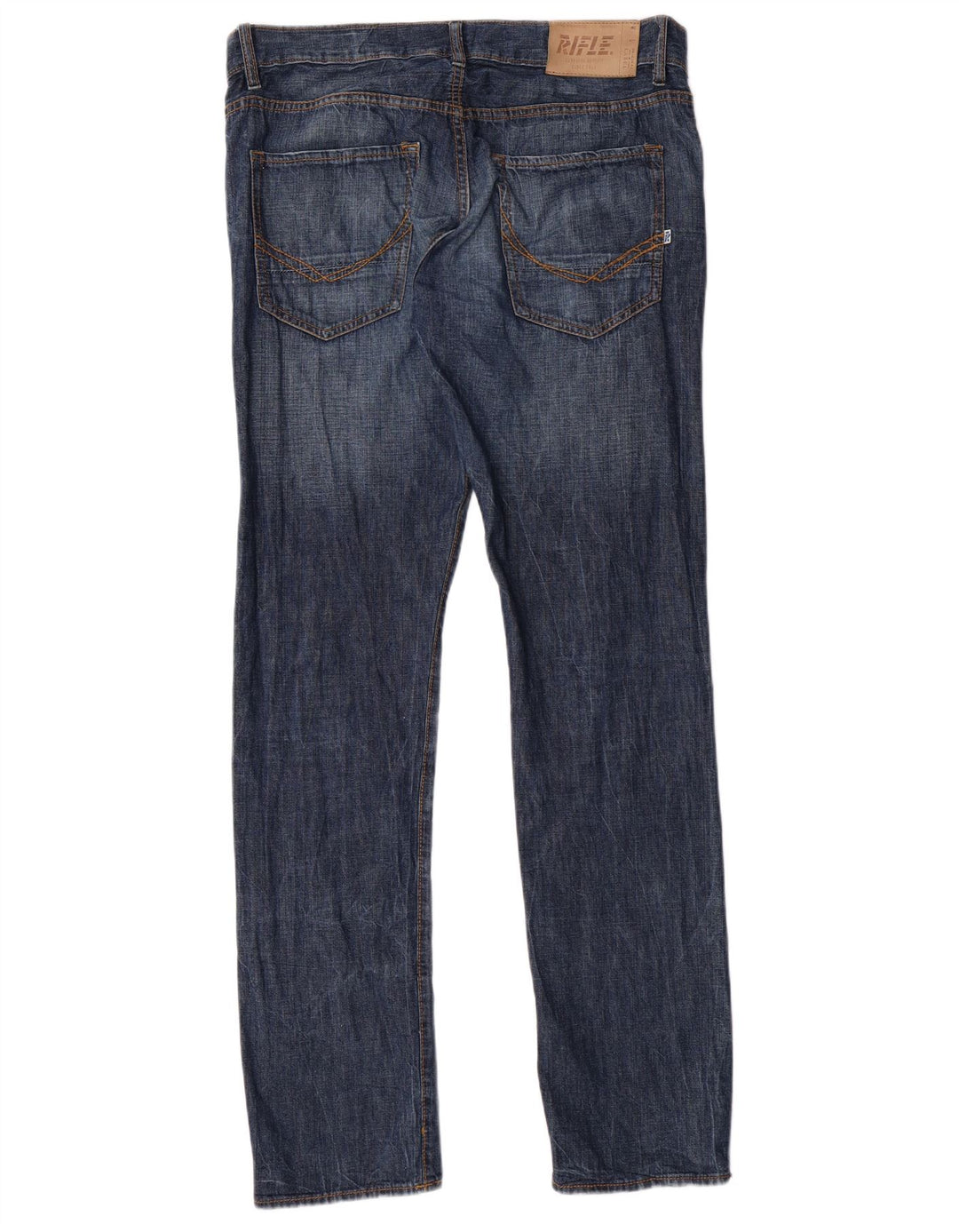 RIFLE Herren Straight Jeans W32 L33 Blaue Baumwolle