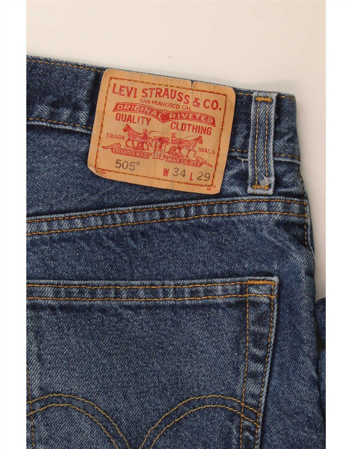 Levi's Herren 505 Regular Fit Straight Jeans W34 L29 Blaue Baumwolle