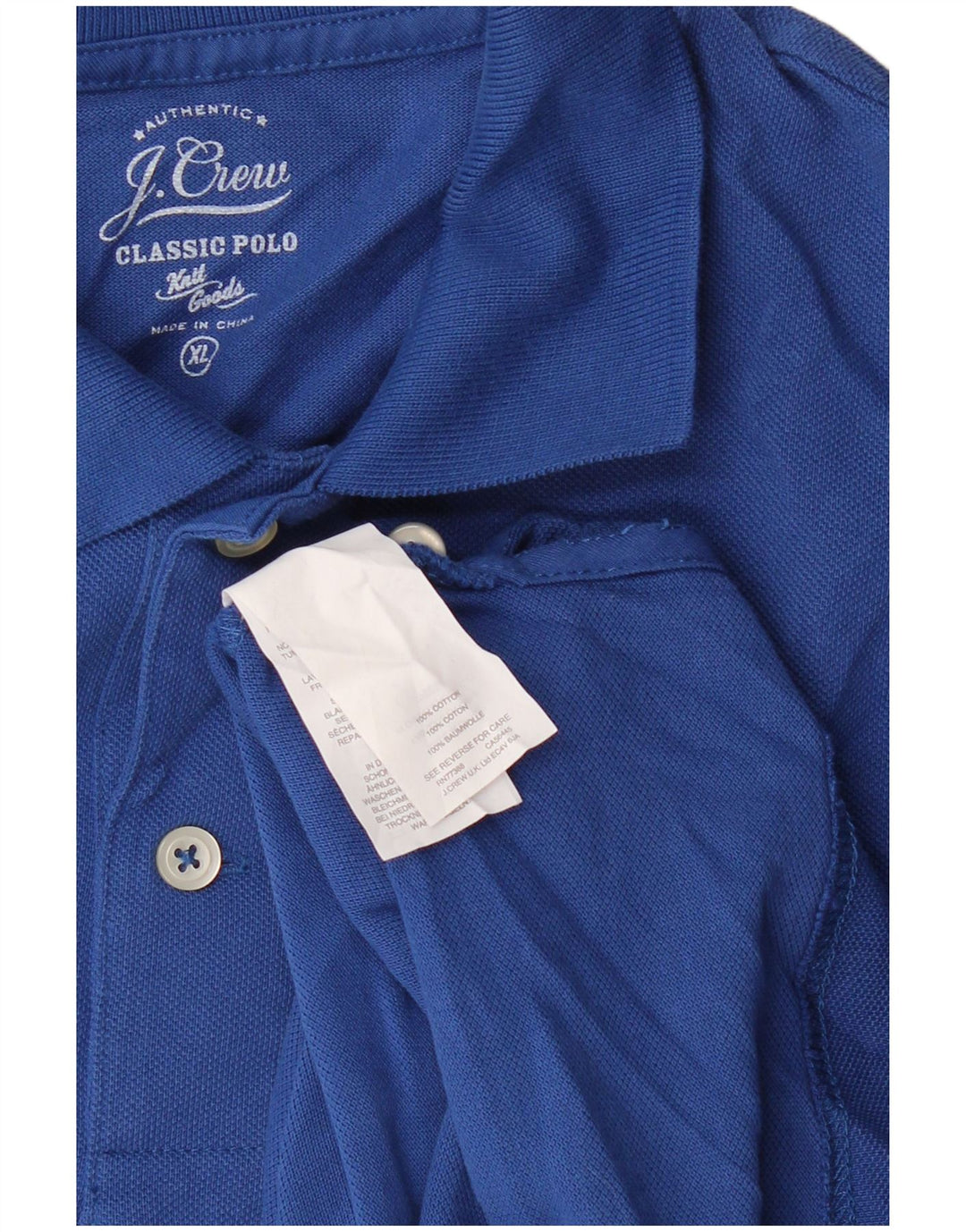 J. CREW Herren-Poloshirt mit klassischer Passform, langärmelig, XL, blau, Baumwolle