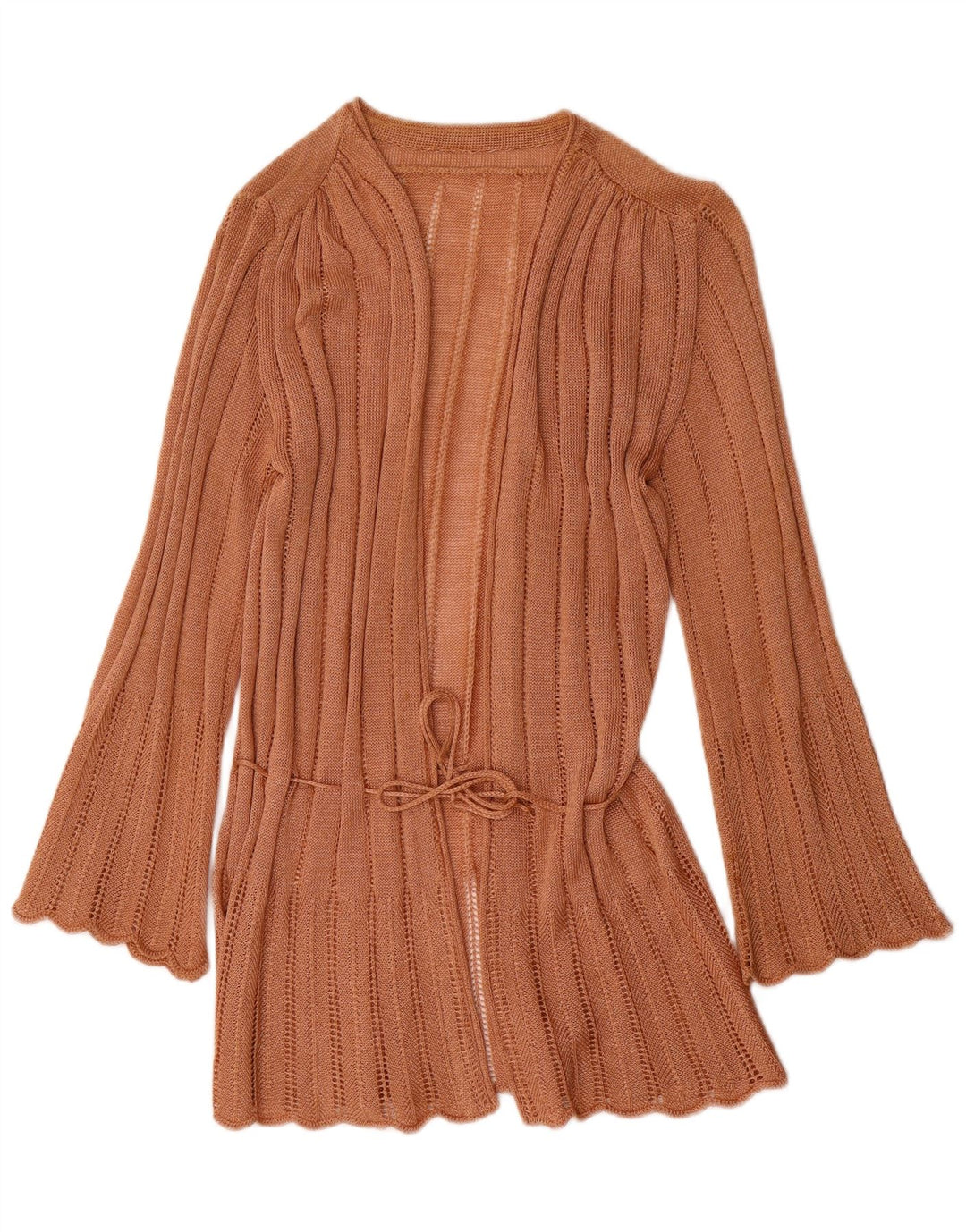 Vintage Damen Wickel-Cardigan-Pullover IT 44 Mittelbraunes Acryl