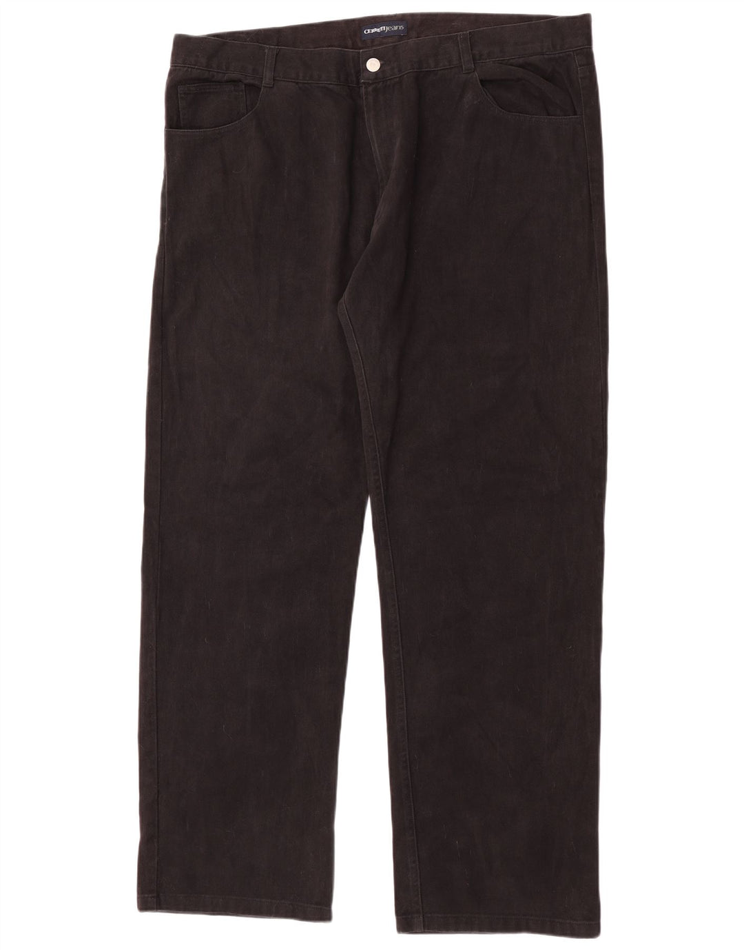 Cerruti Herren Straight Jeans W42 L34 Schwarze Baumwolle