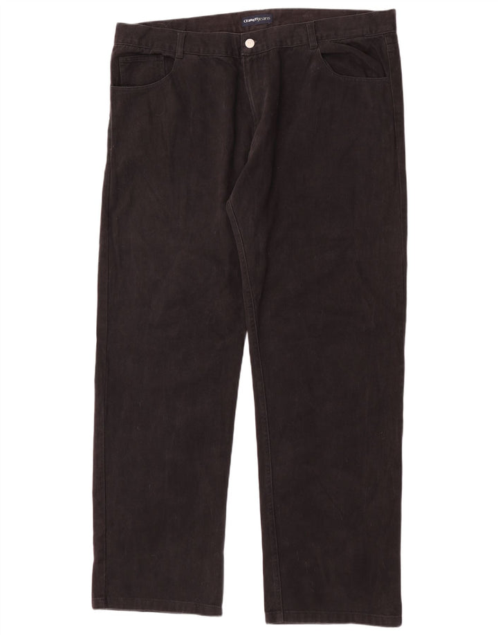 Cerruti Herren Straight Jeans W42 L34 Schwarze Baumwolle