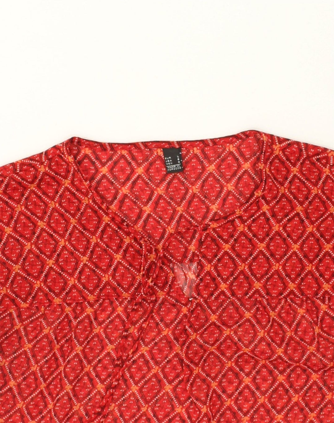 VINTAGE Womens Blouse Top UK 16 Large Red Argyle/Diamond | Vintage Vintage | Thrift | Second-Hand Vintage | Used Clothing | Messina Hembry 