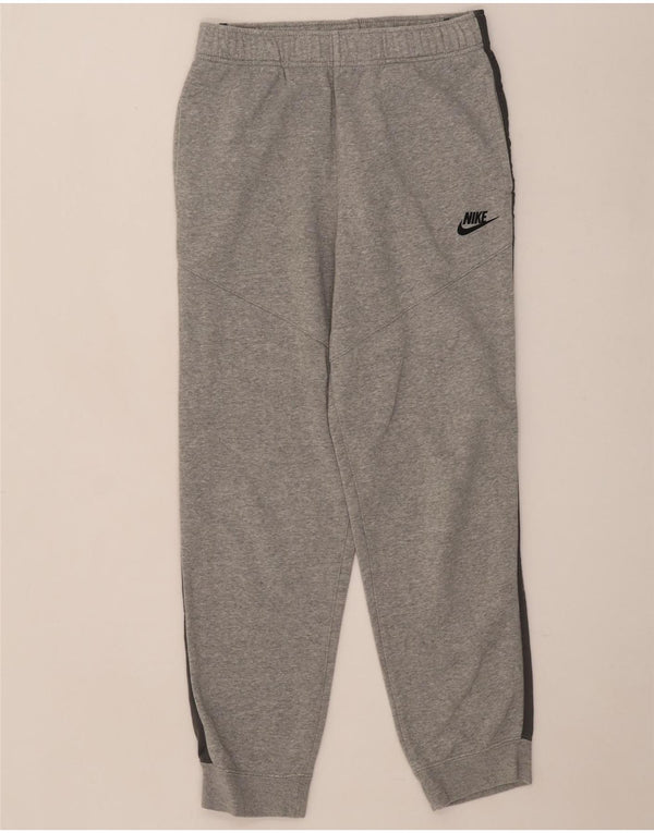 Nike Jungen-Trainingshose, Jogginghose, 13–14 Jahre, XL, graue Farbblock-Baumwolle