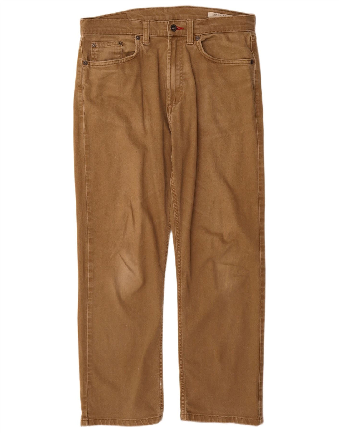 Marks & Spencer Herren Regular Straight Jeans W32 L29 Beige Baumwolle
