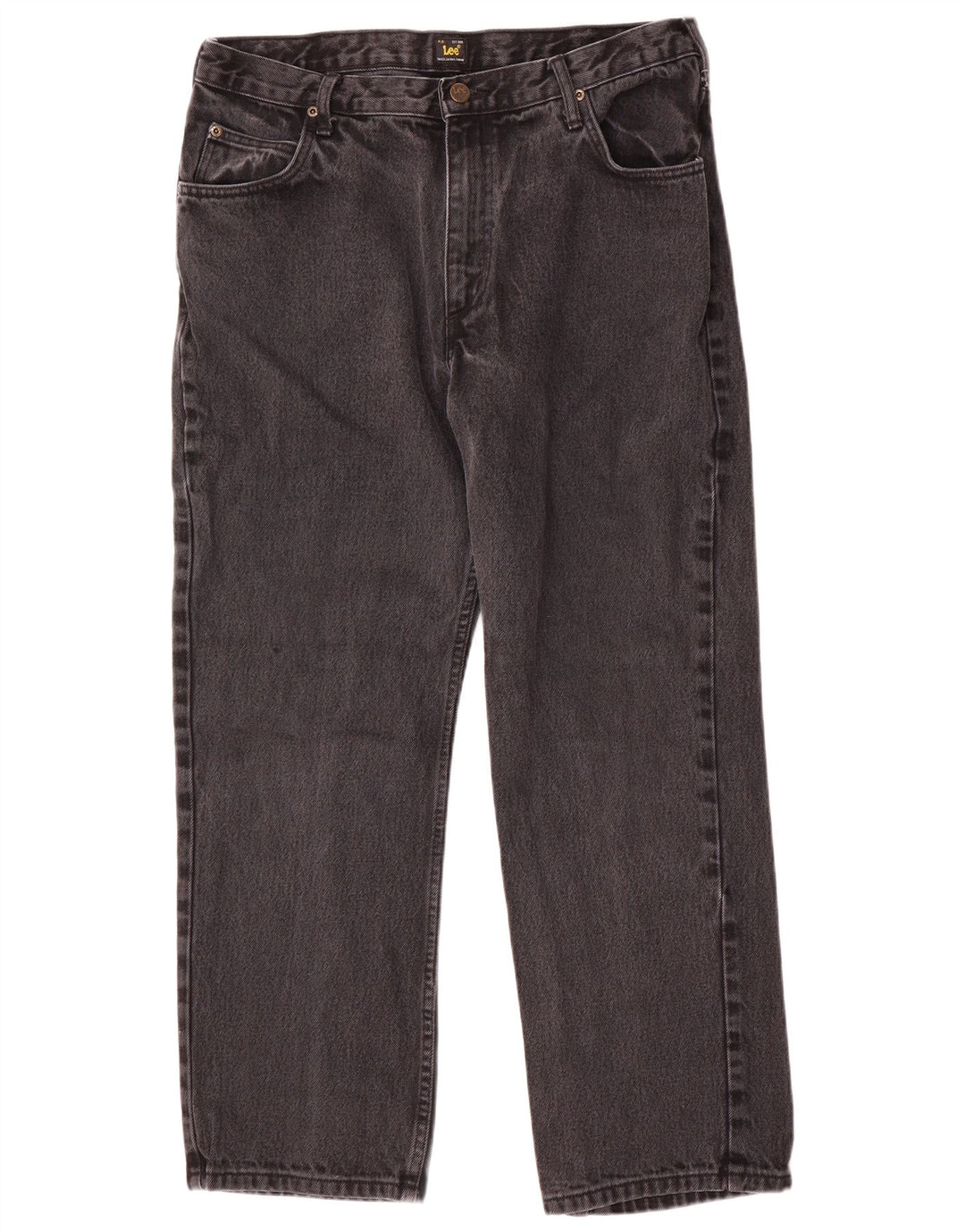 Lee Herren Brooklyn Comfort Straight Jeans W38 L30 Graue Baumwolle