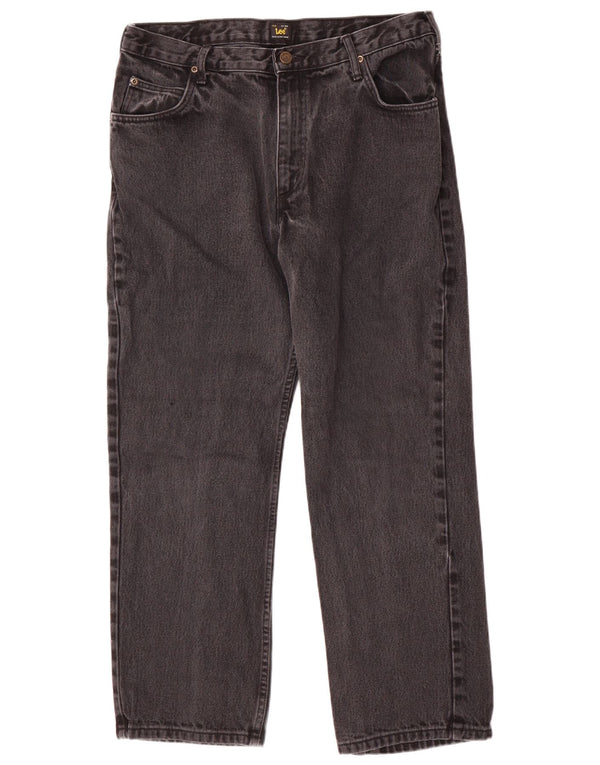 Lee Herren Brooklyn Comfort Straight Jeans W38 L30 Graue Baumwolle