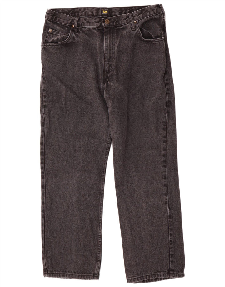 Lee Herren Brooklyn Comfort Straight Jeans W38 L30 Graue Baumwolle