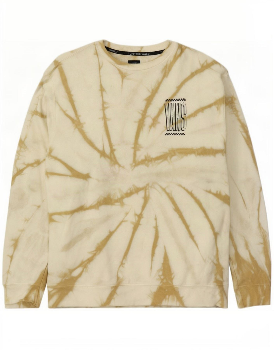 Vans Herren-Sweatshirt mit Grafik, groß, cremefarbene Batik-Baumwolle
