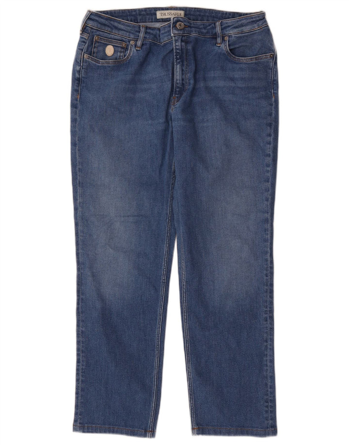 Trussardi Damen Straight Jeans W35 L26 Blaue Baumwolle