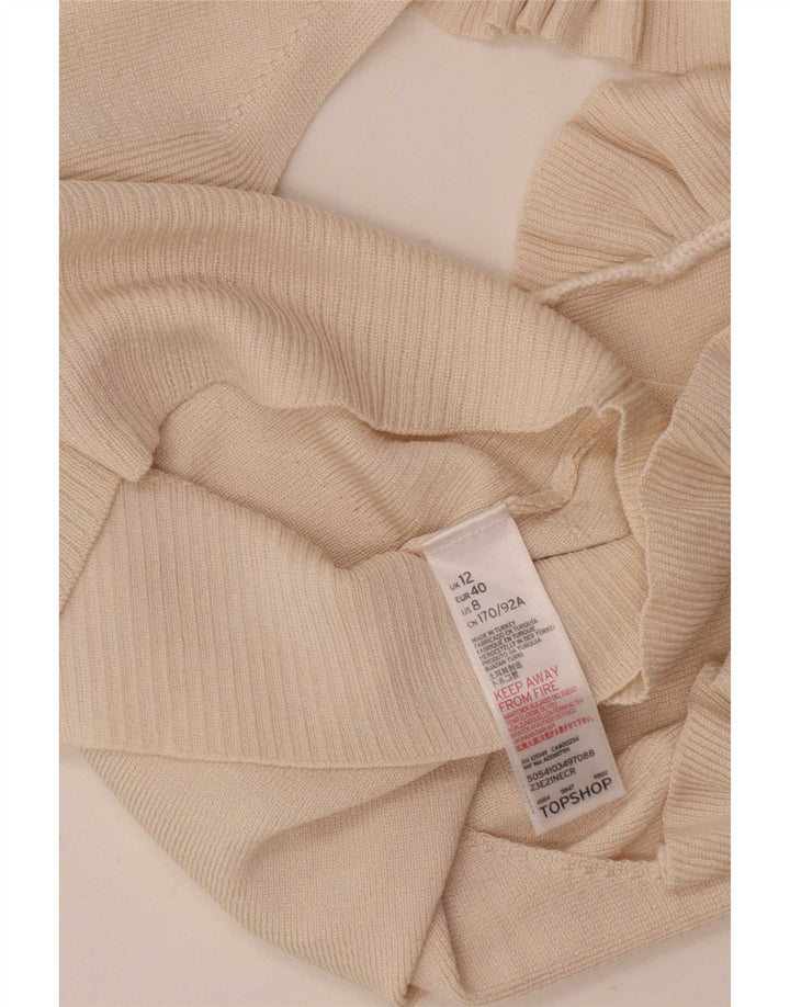 Topshop Damen Crop Bluse Top UK 12 Mittelweiße Viskose