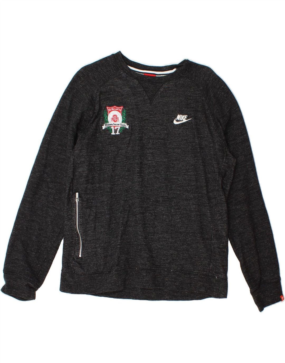 NIKE Womens Graphic Sweatshirt Jumper UK 16 Large Black Cotton Vintage Nike and Second-Hand Nike from Messina Hembry 