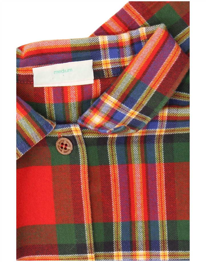 VINTAGE Übergroßes Grafik-Hemdkleid für Damen, UK 14, mittelrot kariert