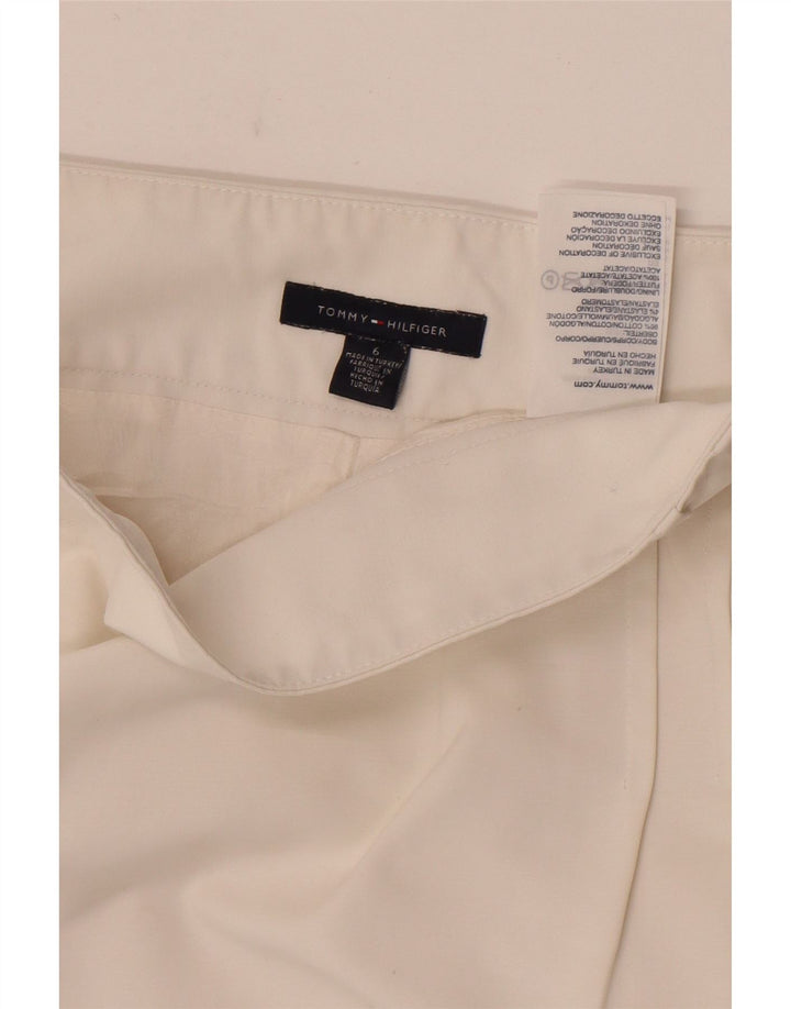 Tommy Hilfiger Damen gerader Rock US 6 Medium W29 weiße Baumwolle