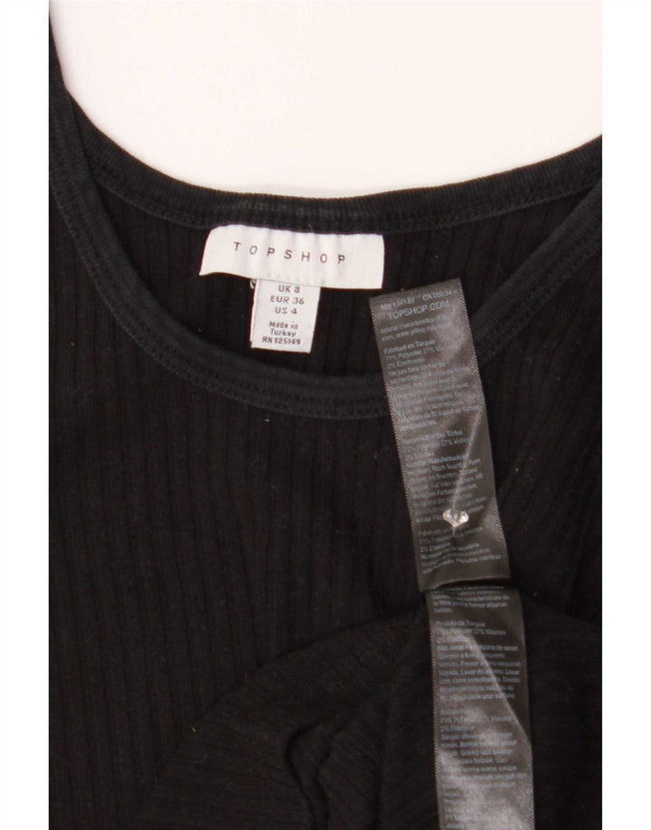 Topshop Damen Cami Top UK 8 Small Schwarz Polyester
