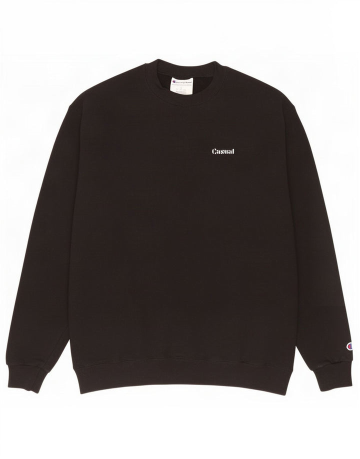 Champion Herren-Sweatshirt-Pullover, groß, schwarze Baumwolle