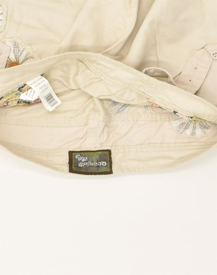 DESIGUAL Womens Slim Casual Trousers W32 L26 Beige Cotton | Vintage Desigual | Thrift | Second-Hand Desigual | Used Clothing | Messina Hembry 