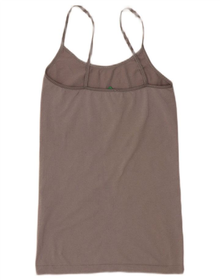 Benetton Damen Crop Cami Top UK 8 Small Grau Polyamid