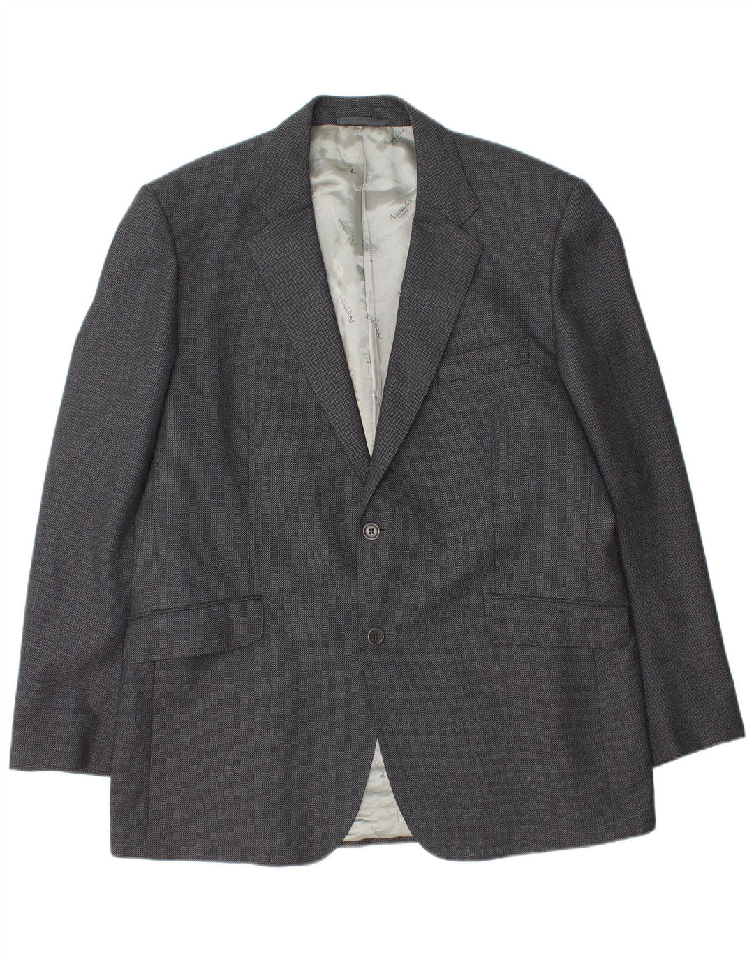 Aquascutum Herren-Blazer mit 2 Knöpfen, UK 46 3XL, graue Wolle