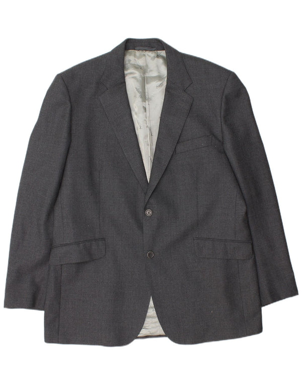 Aquascutum Herren-Blazer mit 2 Knöpfen, UK 46 3XL, graue Wolle