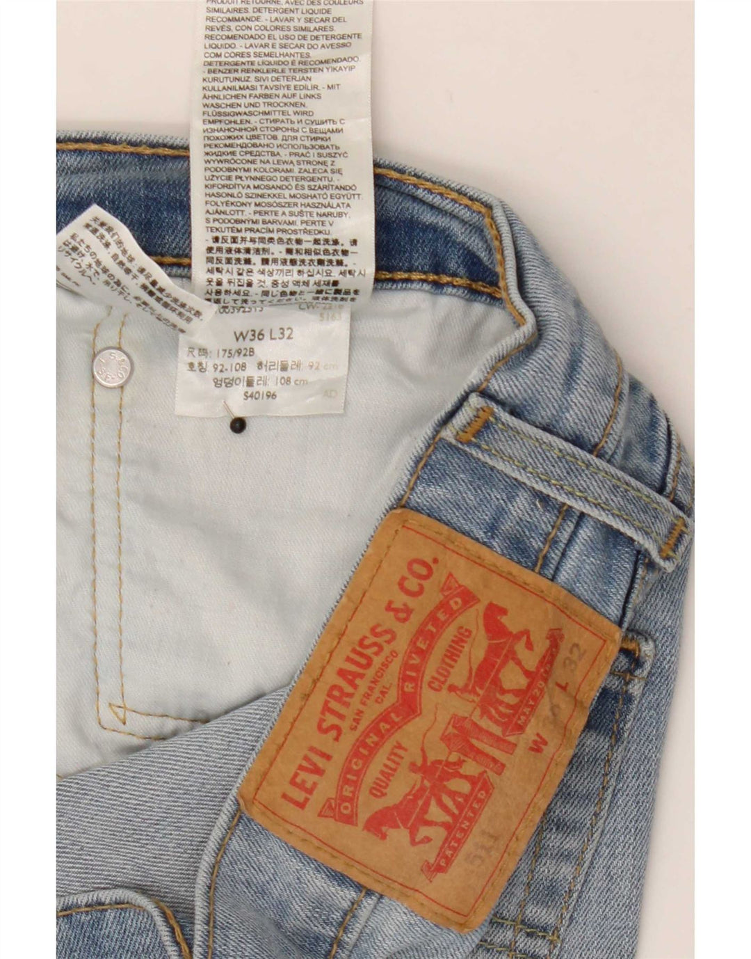 Levi's Herren 511 Slim Jeans W36 L32 Blaue Baumwolle
