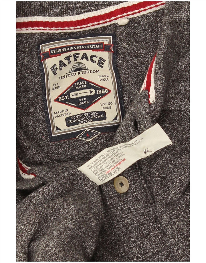 Fat Face Herren-Poloshirt, groß, grau gesprenkelte Baumwolle