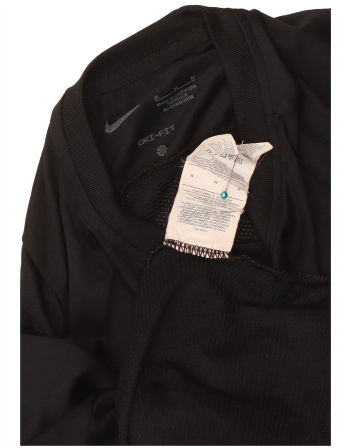 Nike Herren T-Shirt Top Medium Schwarz gestreift Polyester Sport