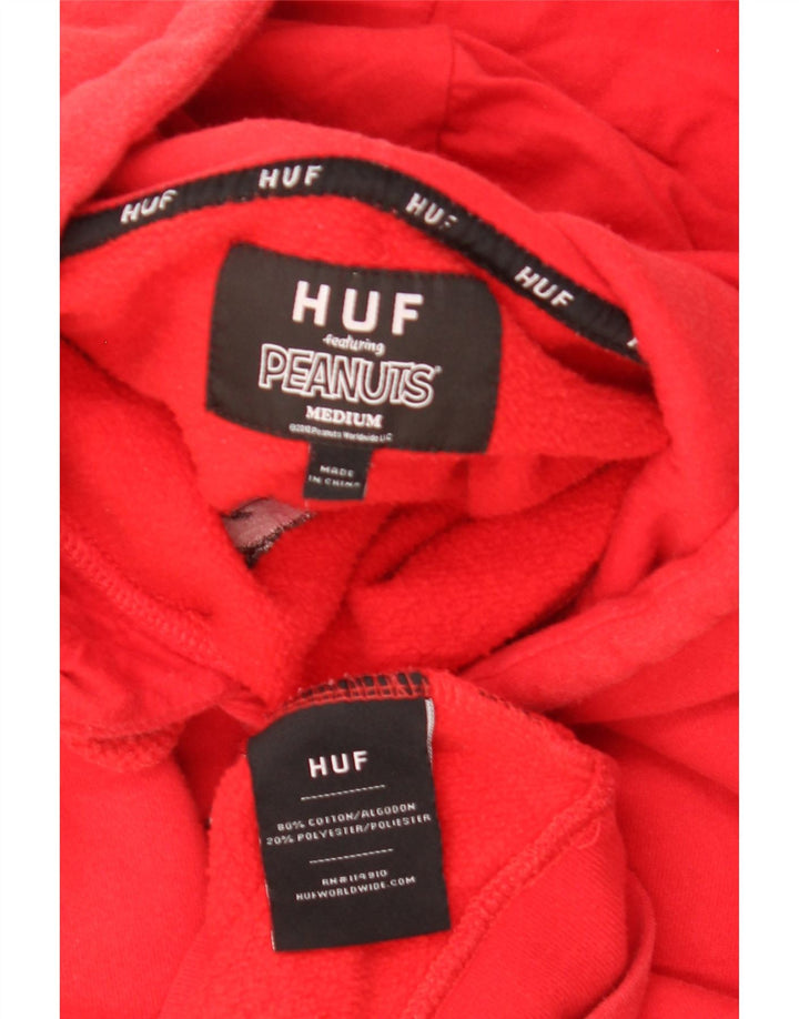 HUF Herren Peanuts Graphic Kapuzenpullover aus mittelroter Baumwolle