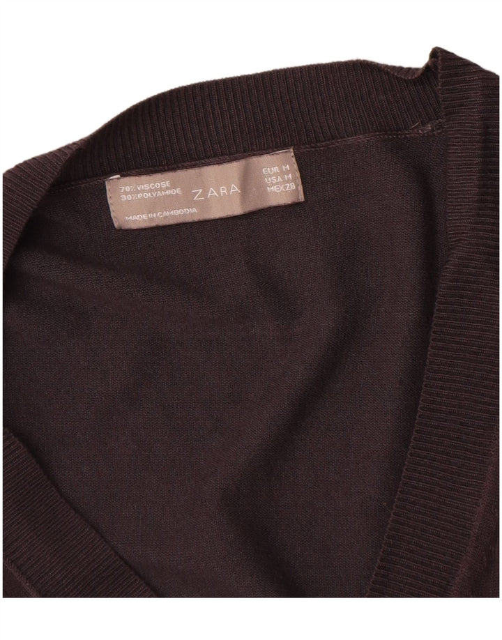 Zara Damen Strickjacke UK 12 Mittelgraue Viskose