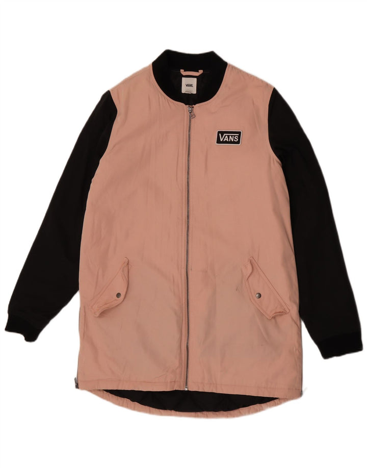 Vans Damen-Windbreaker-Mantel UK 10 Small Rosa Colourblock-Polyester