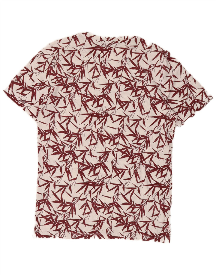Jack & Jones Herren-T-Shirt-Oberteil aus mittelweißer, geblümter Baumwolle