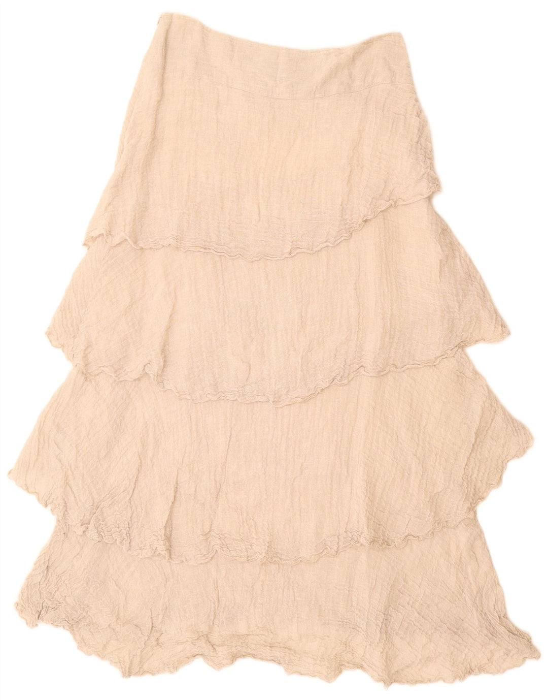 VINTAGE Stufenrock mit hoher Taille für Damen W28 Mittelbeige