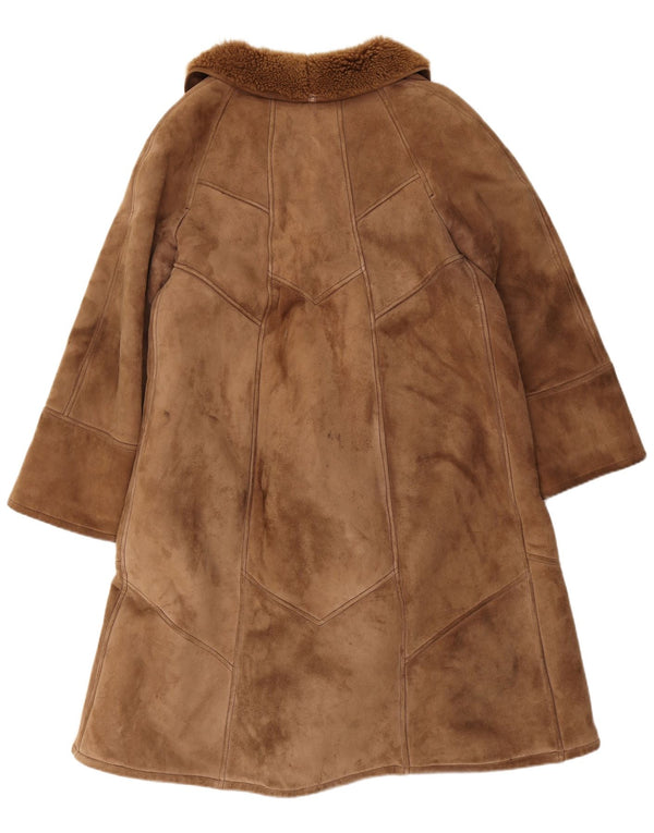 Vintage Damen Shearling Mantel IT 44 Mittelbrauner Shearling Classic