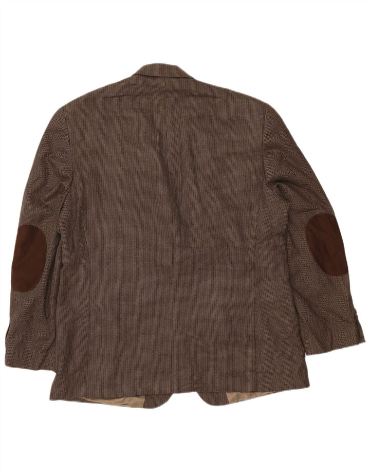 IZOD Herren-Blazer mit 2 Knöpfen, UK 44, 2XL, brauner Nadelstreifen-Rayon