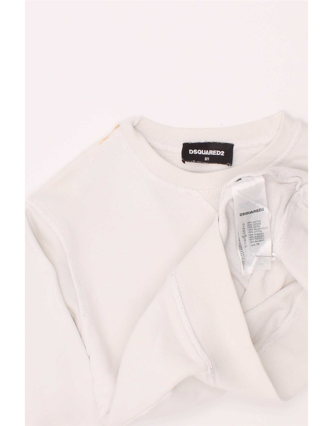 Dsquared2 Sweatshirt-Pullover mit Grafik für Mädchen, 5–6 Jahre, weiße Baumwolle