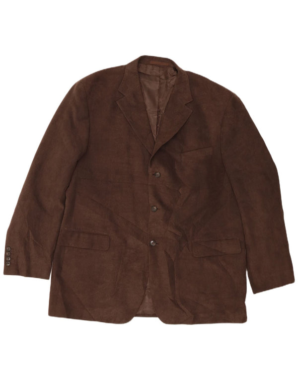 Marks & Spencer Herren 3-Knopf-Blazer aus Cord, UK 46, XL, Braun