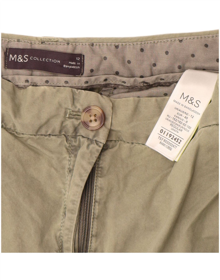 MARKS & SPENCER Damen Slim Chino-Hose UK 12 Medium W30 L28 Khaki