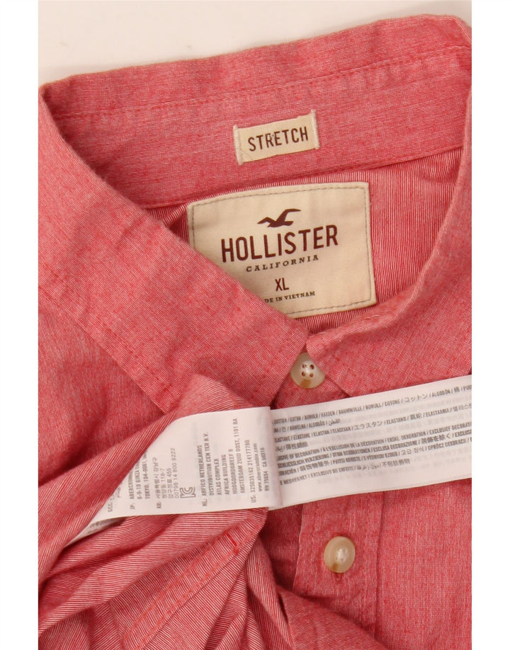 HOLLISTER Herrenhemd XL, rote Baumwolle
