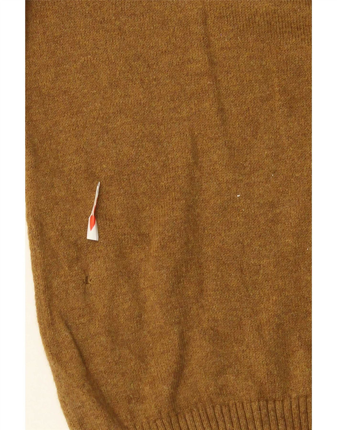 Fat Face Herren-Pullover mit V-Ausschnitt aus mittelbrauner Baumwolle