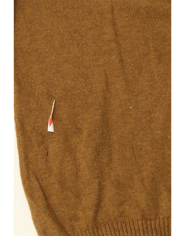 Fat Face Herren-Pullover mit V-Ausschnitt aus mittelbrauner Baumwolle