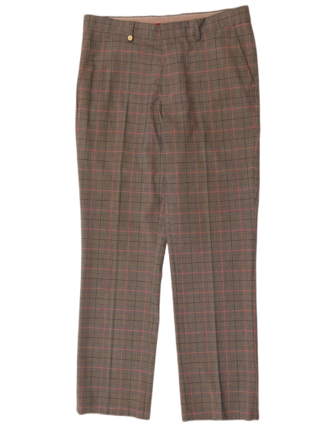 Golfino Herren-Anzughose, gerade, W34, L31, grau kariertes Polyester