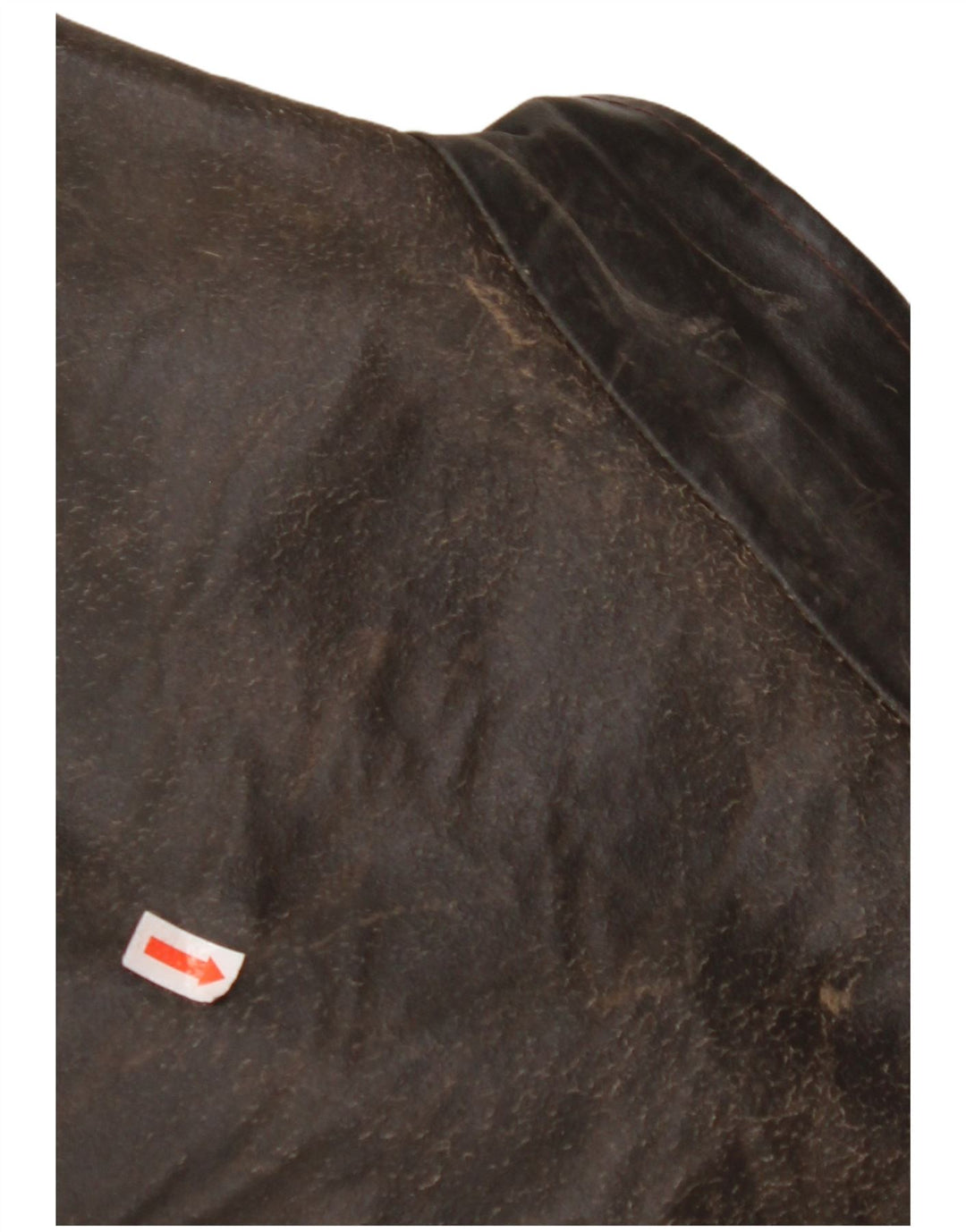 VINTAGE Damen Lederjacke mit 3/4-Ärmeln, UK 14, mittelbraunes Leder