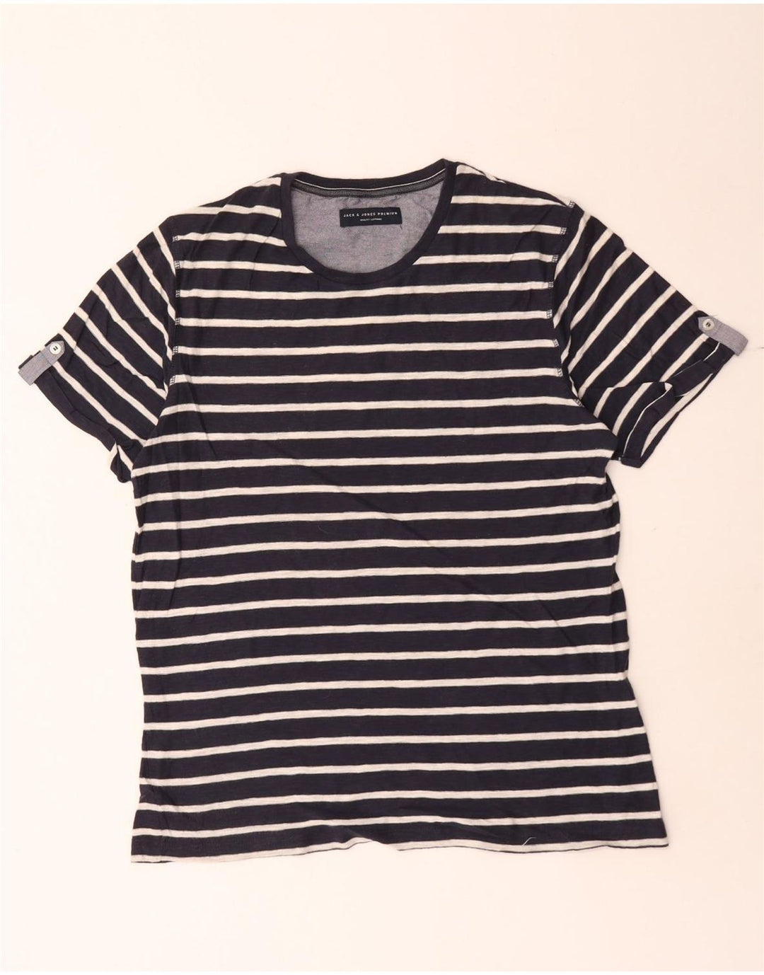 Jack & Jones Herren T-Shirt Top Large Marineblau gestreift