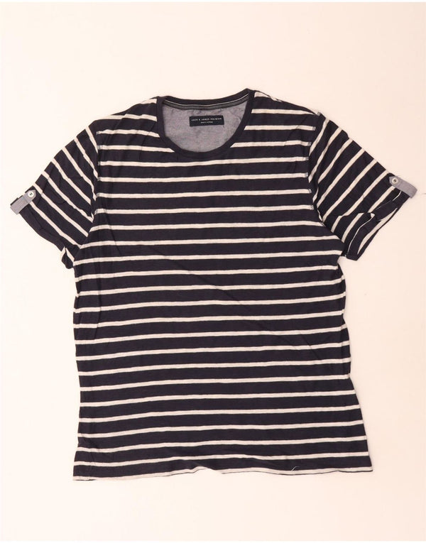Jack & Jones Herren T-Shirt Top Large Marineblau gestreift