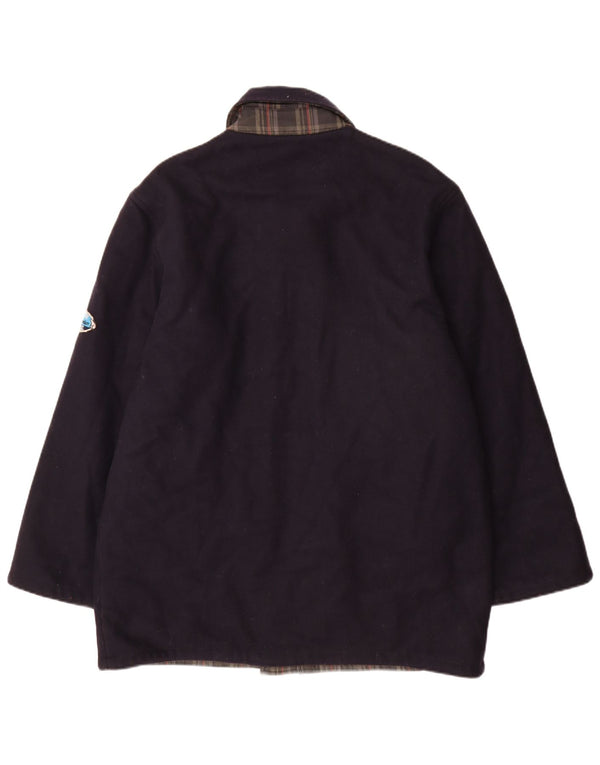 North Pole Herren Wendemantel UK 42 XL Marineblaue Wolle