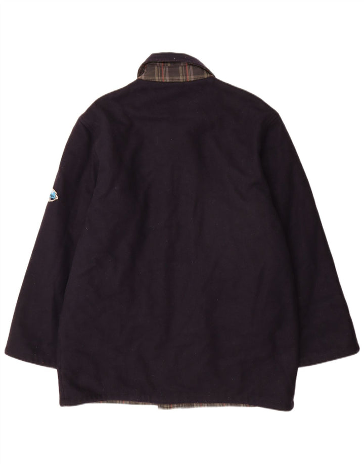 North Pole Herren Wendemantel UK 42 XL Marineblaue Wolle