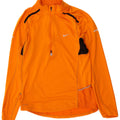 Nike Herren Dri Fit Pullover-Trainingsanzugoberteil mit Reißverschluss und mittlerem Orange-Farbblock